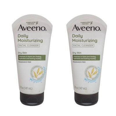 SET OF 2 NEW Aveeno Daily Moisturizing Facial Cleanser with Soothing Oat, 5 oz
