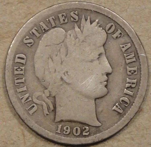 1902-S Barber Dime 10c VG as Pictured L2