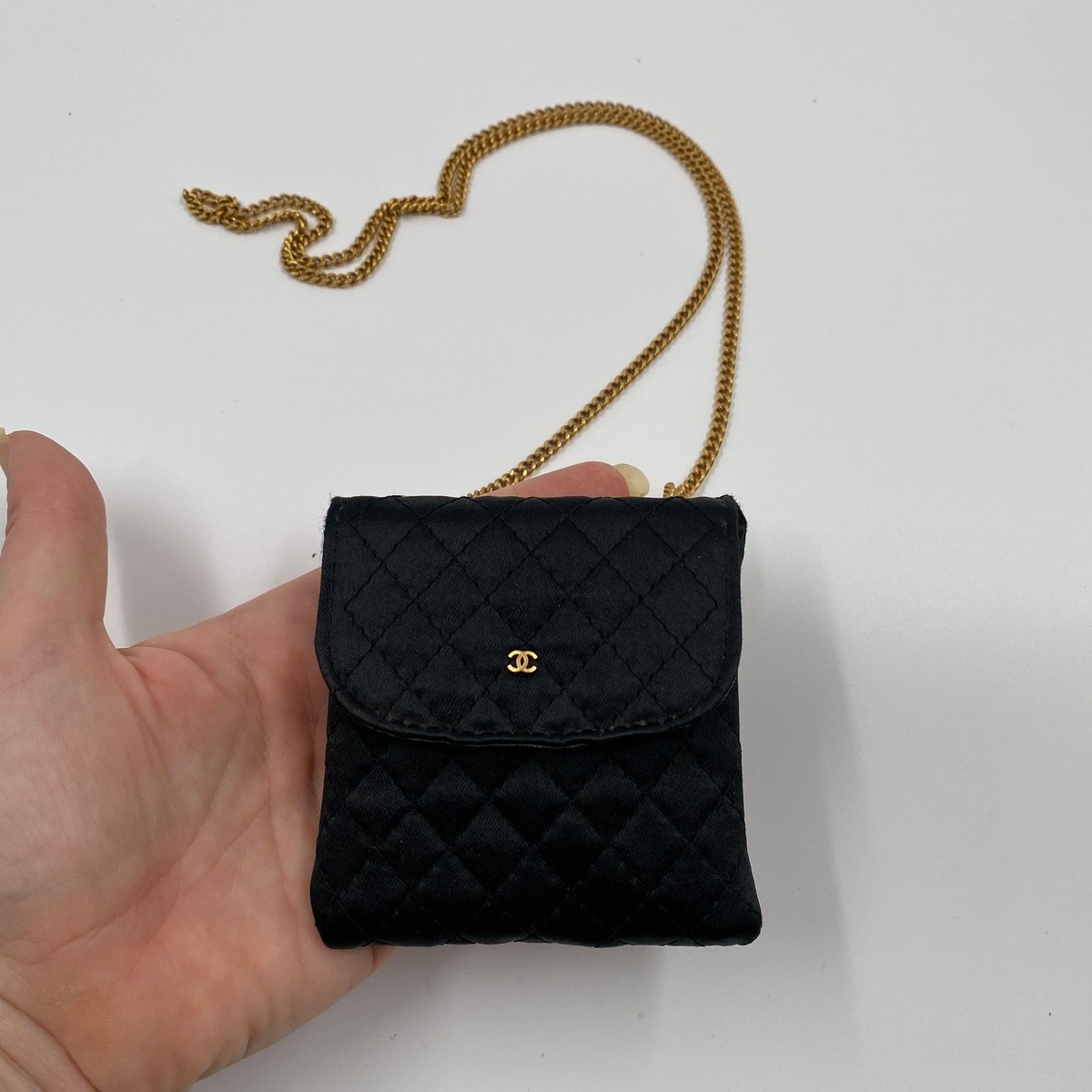 バッグ CHANEL vintage micro coco quilting black Chanel Micro Mini Flap Bag Quilted Vintage Black Satin RARE
