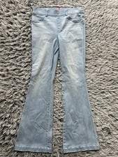 Spanx Jeans Womens Medium Blue Flare Denim Light Wash High Rise Pull On 20348Q