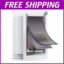 White Medium Pet Door with Aluminum Lock