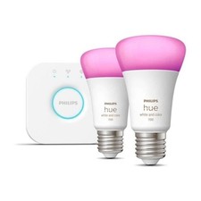 Philips Hue White and Color Ambiance, Kit de démarrage 2 ampoules E27, 75W, B...