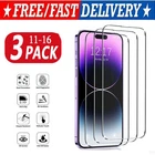 Tempered Glass Screen Protector For iPhone16 15 14 13 12 11 Pro Max X XS lot