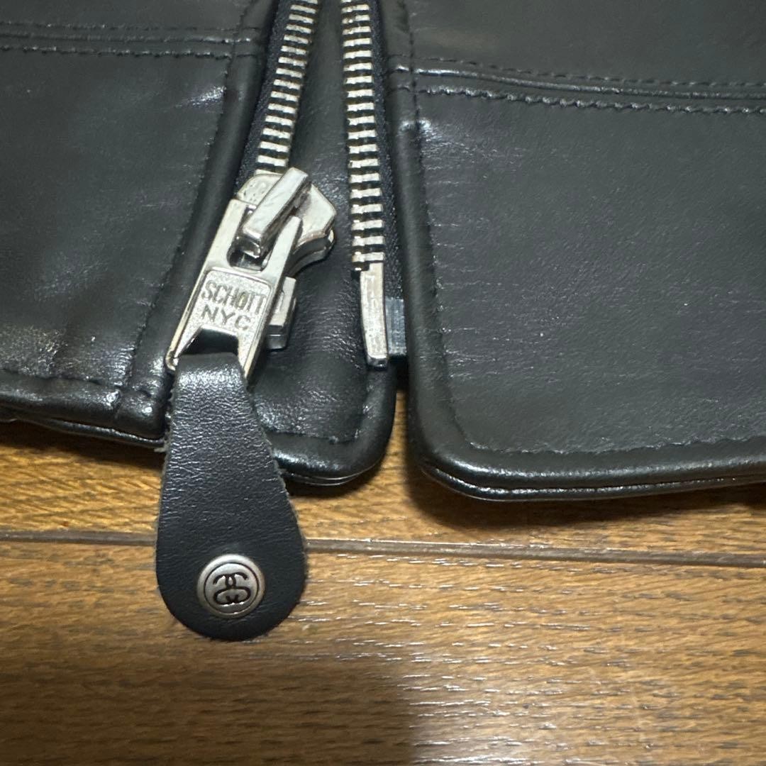 Stussy & Schott Cowhide 8" Denim Shorts 38" Collab Used No Tears thumbnail 10