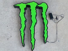 Monster Energy Rare Collectible Lighted Wall Sign – Clawed Green “M” Logo 26x18