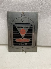 Vintage Hudson Essex Terraplane Club Metal Plaque With Mounting Holes. -au Vintage Hudson Essex Terraplane Club Metal Plaque With Mounting Holes. -au