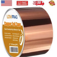 Copper Foil Tape 2inch X 33 FT with Conductive Adhesive for Guitar and EMI Sh...
