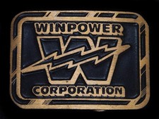 TG13119 NOS VINTAGE 1980s  WINPOWER CORPORATION  SOLID BRASS BELT BUCKLE