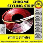 9mm x 8m CHROME CAR STYLING MOULDING STRIP TRIM ADHESIVE