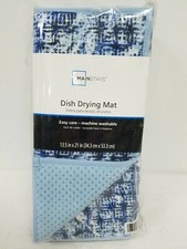 3-Pack Mainstays Dish Drying Mats Box Grid Tie-Dye Brush Stroke 13.5" x 21" New