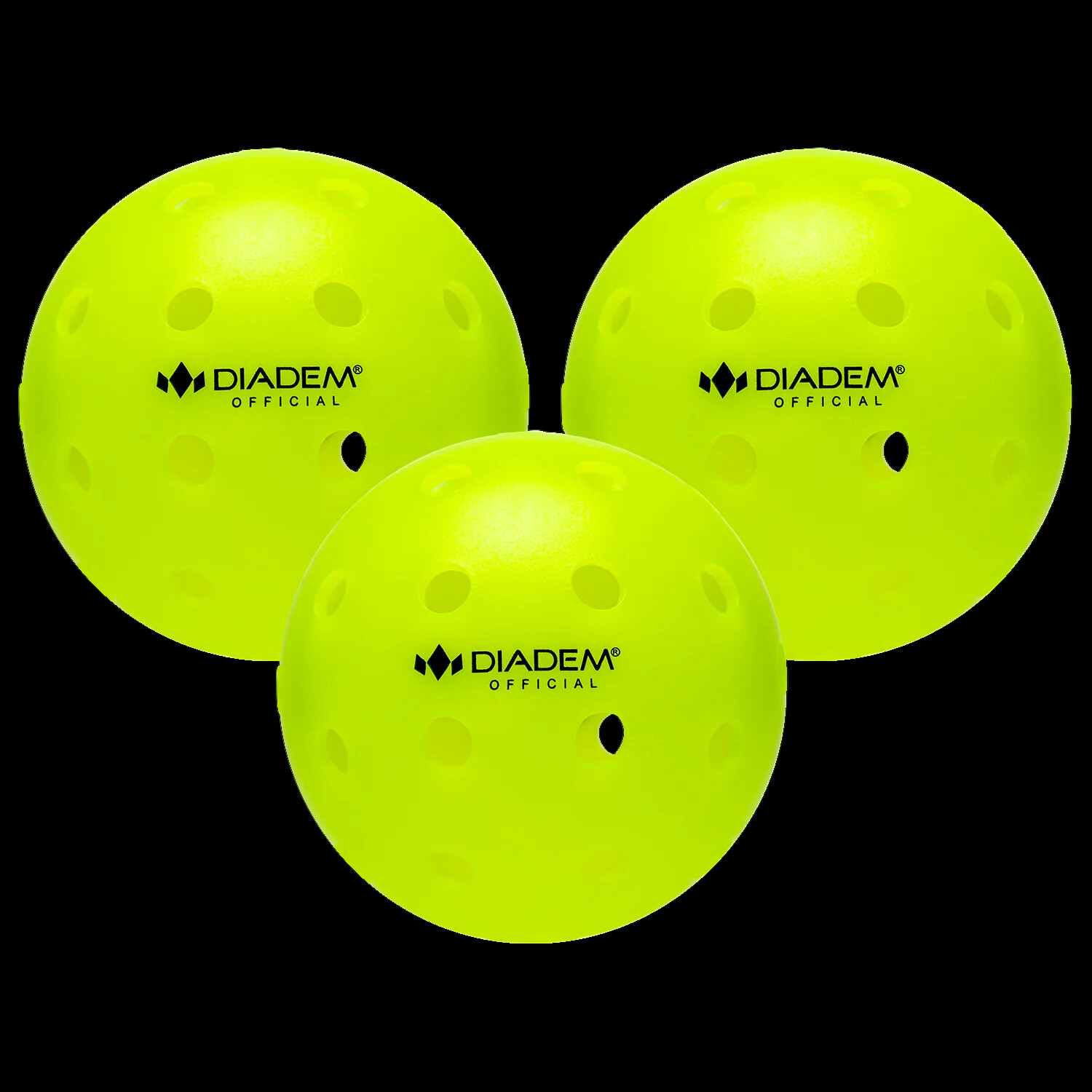 Diadem Pickleball Packs of 3, 6, 12, and 50.  Pickleballs