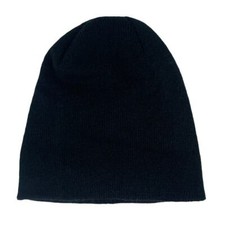 Yupoong YP Classics Adult One Size Fits All Black Ribbed Cuffed Knit Beanie New