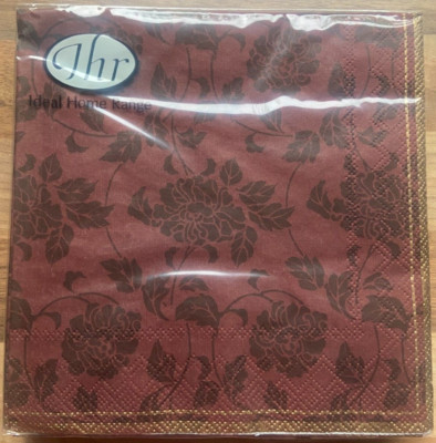 IHR  Servietten Tissue 3lagig 33x33 cm Bloom coffee Serviettentechnik