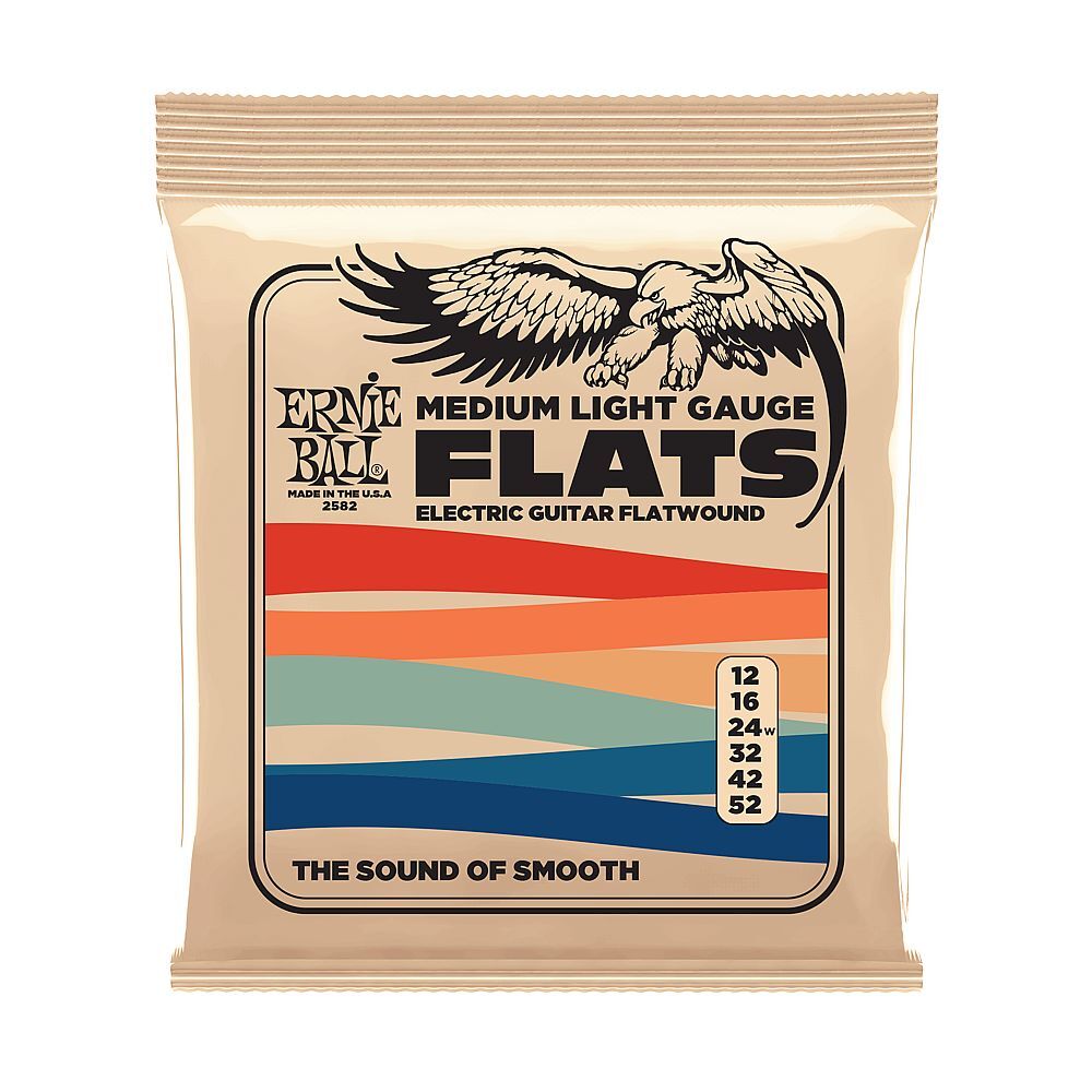 Ernie Ball Flatwound Stainless Steel Wrap Electric Guitar Strings (.012 - .052)