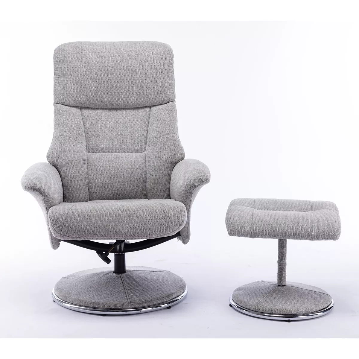 The Range Madrid Swivel TV Chair Grey Fabric 108cmH x 78cmW