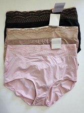 3 Warner's No Pinching No Problems Lace Brief Multi RS7401P Sz 9/2X - NWT
