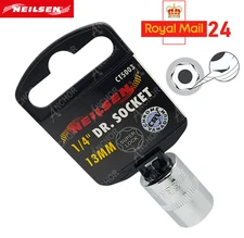 13MM 1/4" Inch Drive Socket Standard 6 Six Point 6PT Metric SuperLock socket