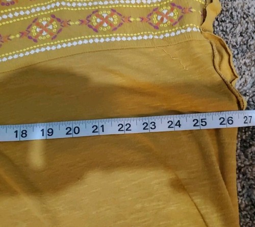 NWT Tempted Hearts Women’s 2X Bohemian Style Short Sleeve Shirt, Yellow Floral - Picture 7 of 8