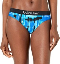 NEW Calvin Klein Logo Blue Multi Swimwear Bikini Bottom L Large CG7BP301