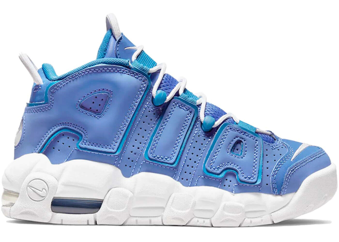 nike uptempo 96 blue and white