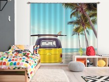 3D Beach Car A4378 Transport Photo Curtain Window Blockout Fabric Amy 2023