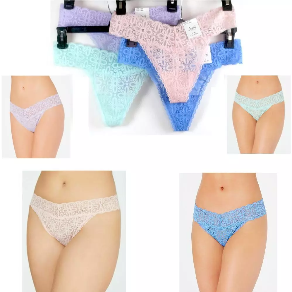 Womens Jenni Lace Thong OS Fits S-XXL Choose Color New Panty