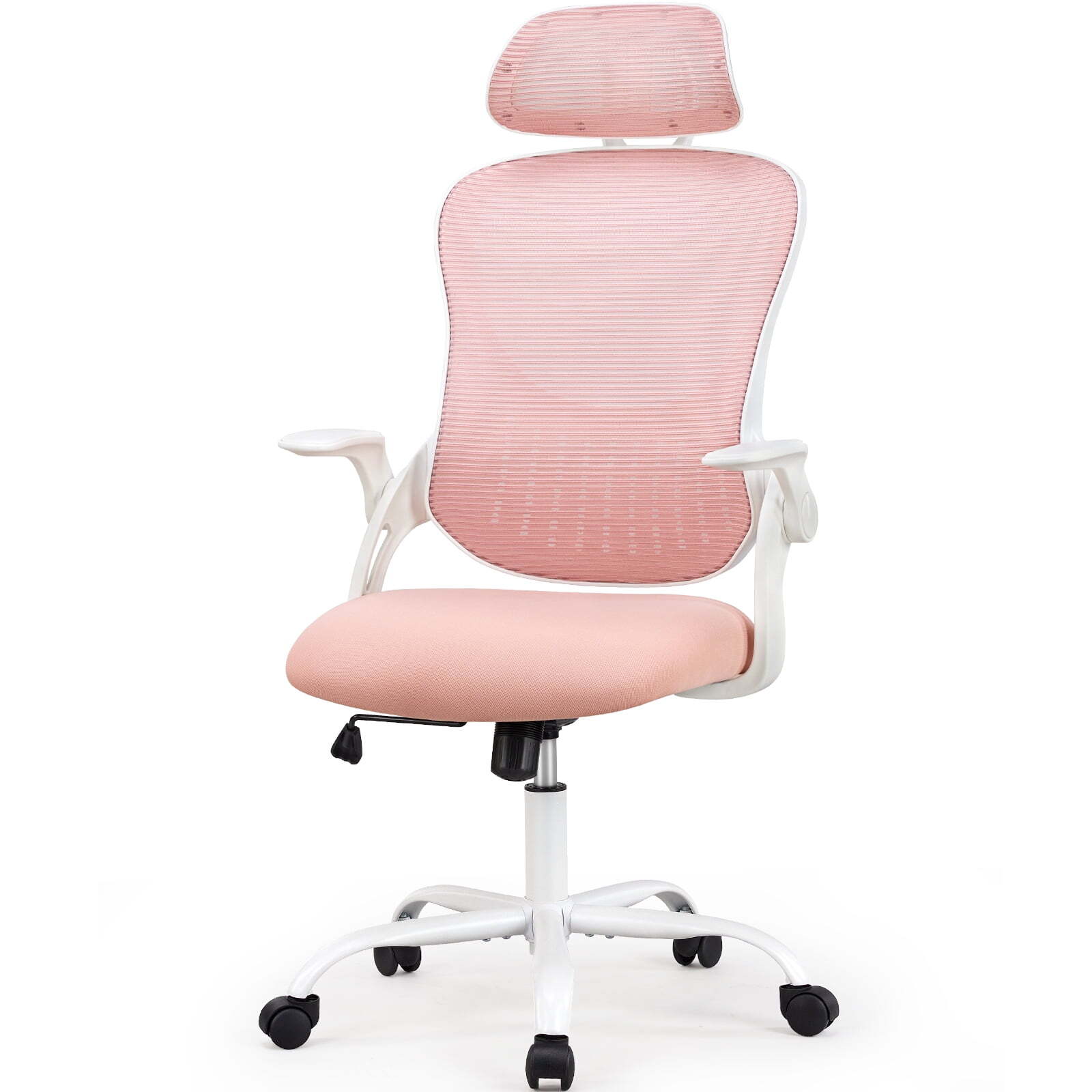 With Adjustable Headrest Flipped Up Armrests