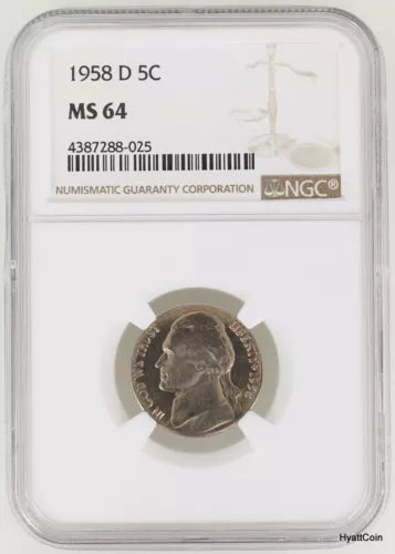 1958-D Jefferson Nickel 5C NGC MS64