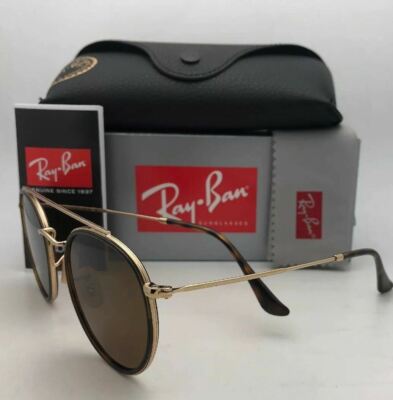Ray-Ban 3647N 001 51-22
Made in Italy Sunglasses Ray-Ban Round Double Bridge Gold G-15 RB3647N 001  main image 2