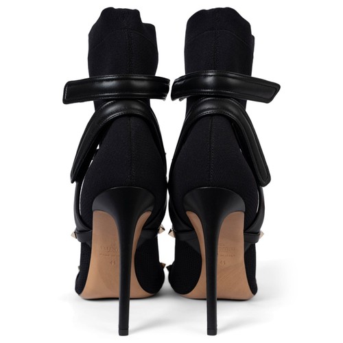 70267 auth VALENTINO black 2018 BODYTECH 105 ROCKSTUD Ankle Boot Shoes 41 - 第 4/7 張圖片