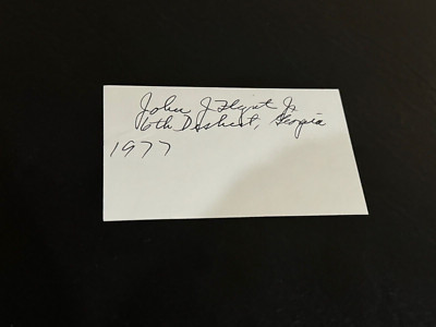1977 Georgia Congressman John Flynt Autographed Signed Index Card w/inscription