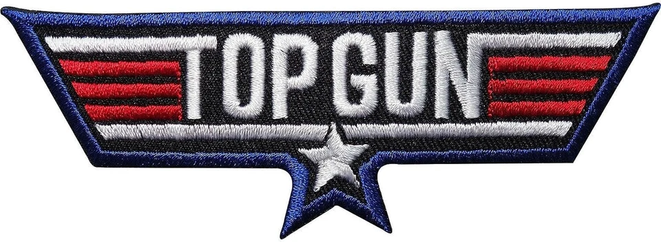 Top Gun Patch Iron Sew On Jacket T Shirt Fancy Dress Costume Embroidered Badge