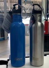 Laplaya Bottiglia Singel Muro Acciaio Inox Moschettone 0,75 Litro Argento O. Blu