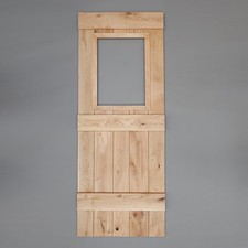 Bead & Butt - Oak Internal Ledged Solid Door - Cottage Door - Glass Opening  