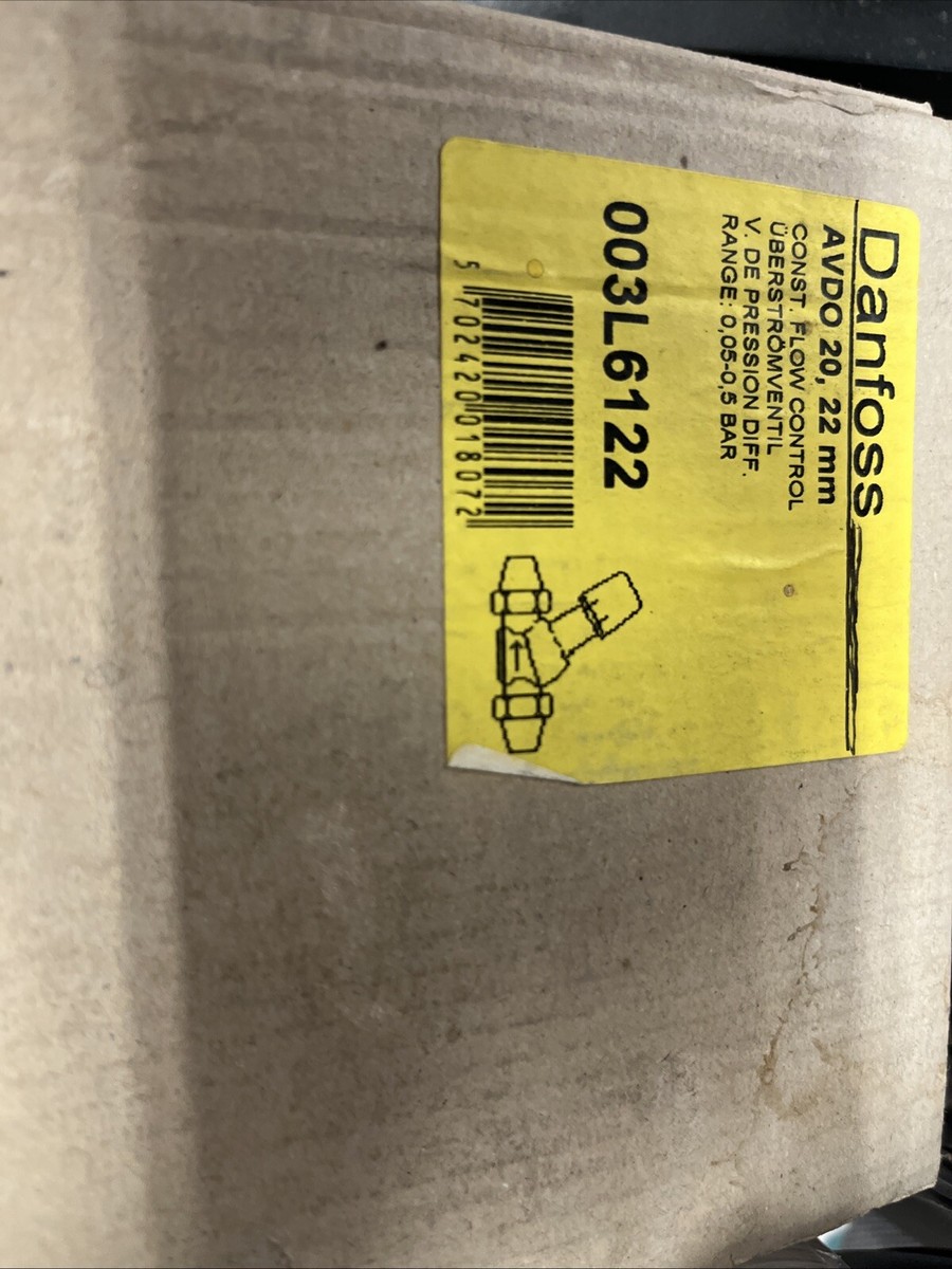 Danfoss 003L6122 Auto by-Pass Valve AVDO 20x22mm Constant Flow