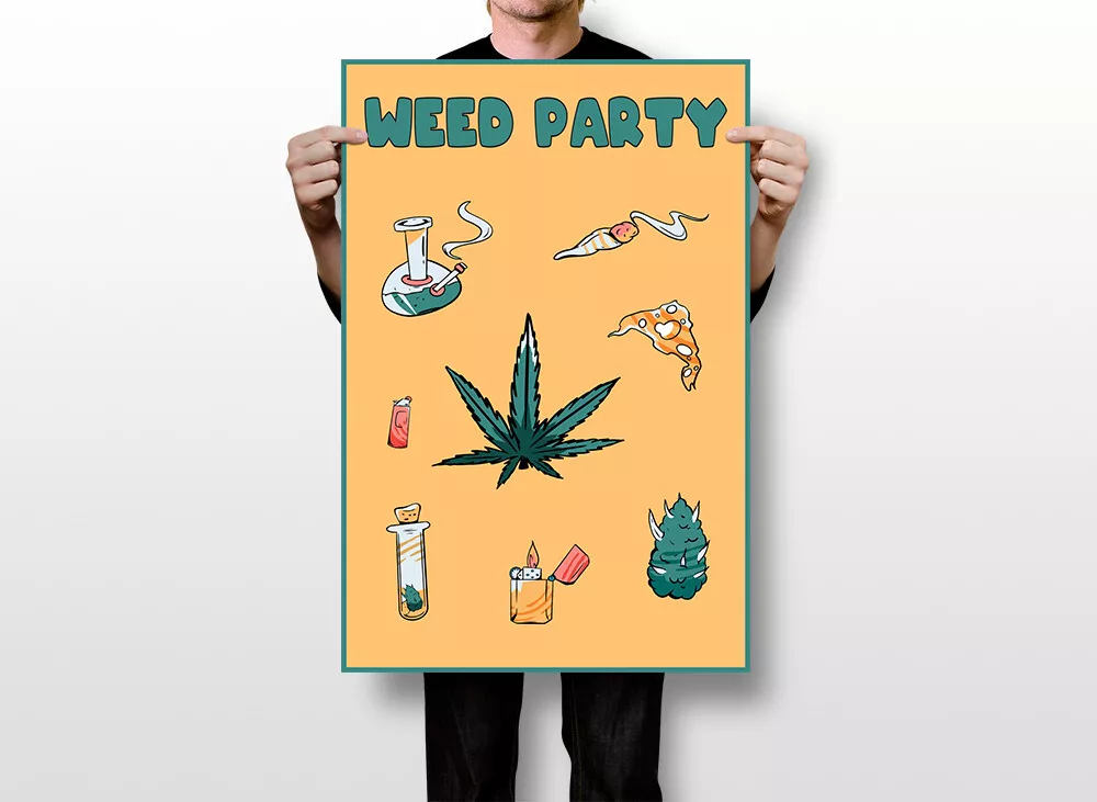 Marijuana Weed Party Pot Joint Cannabis Leaf Art Wall Room Poster - POSTER  20x30 | eBay