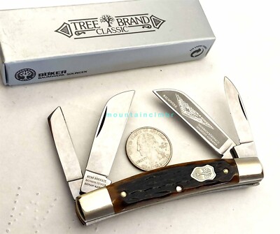 Boker Solingen Germany RARE Congress CREST Shield Brown Bone 3.6'' Knife 5464BBSM