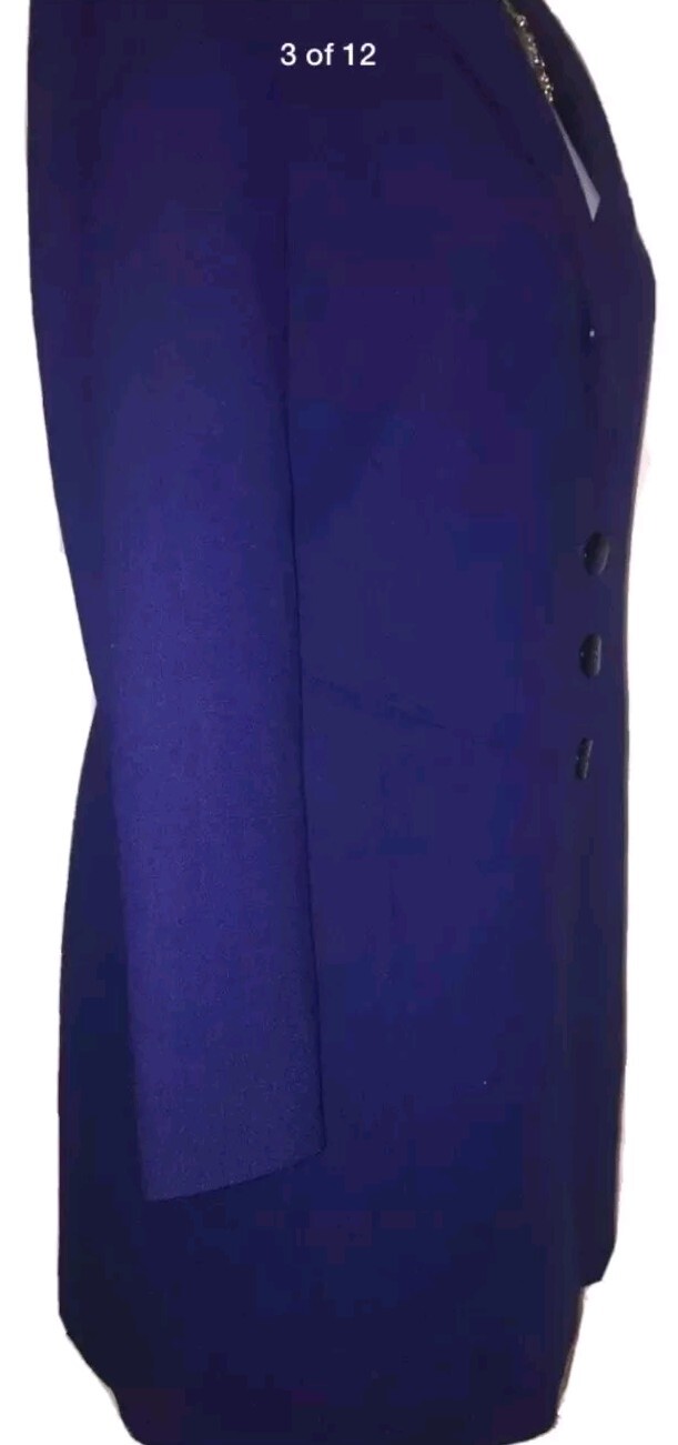 JACQUES VERT  Womans UK Size 12 BNWT  RRP €170 Blue Pure New Wool Blazer Chic ❤️ image 2