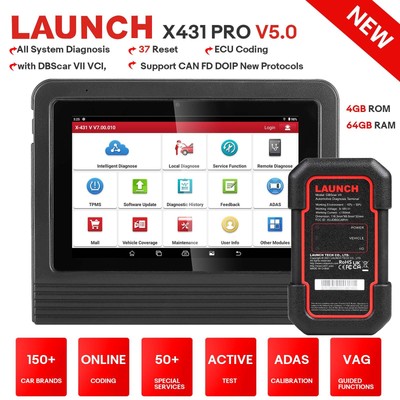 LAUNCH X431 V V5.0 Full System Diagnostic Bi-Directional Control DBScar Connect