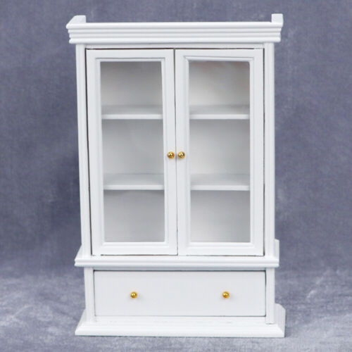  Mini Double Door Cabinet Doll Kitchen Home Decor Toy Room Storage Benches - Afbeelding 1 van 12