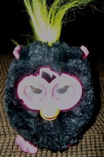 Furby Interactive Toy-2012-Made by Hasbro-Black & Hot Pink with Yellow Hair.
