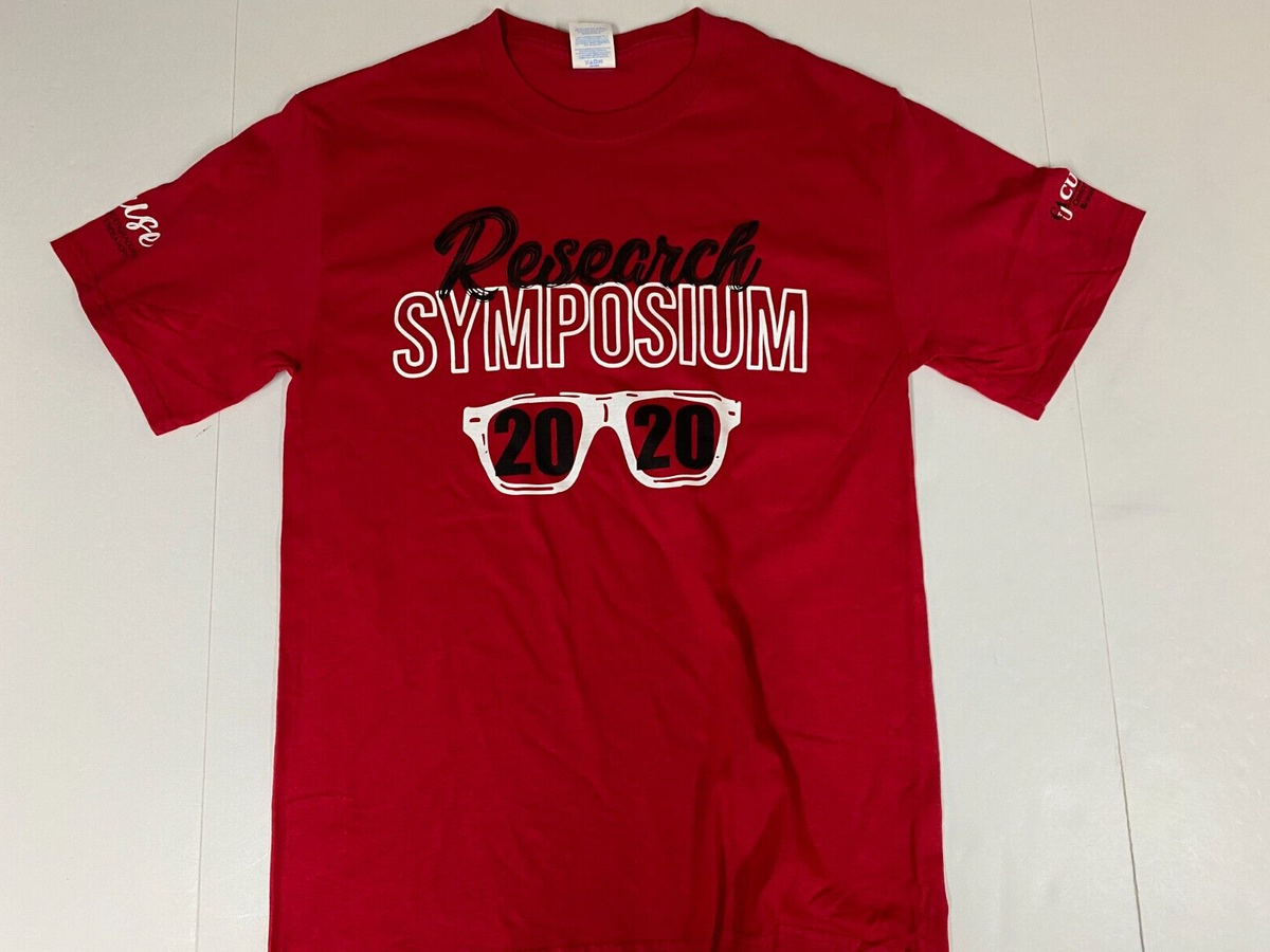 Research Symposium Mens t shirt S red Graphic 2020 glasses