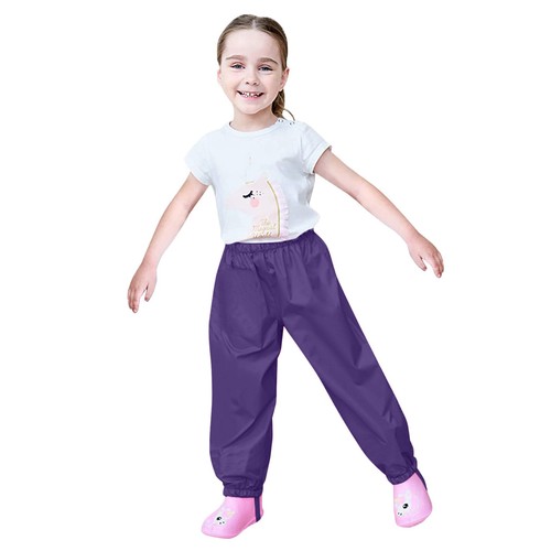 Kids Rain Pants,Toddler Waterproof Rain Wear Suspender Trouser Outdoor Rain Bib - Picture 15 of 15