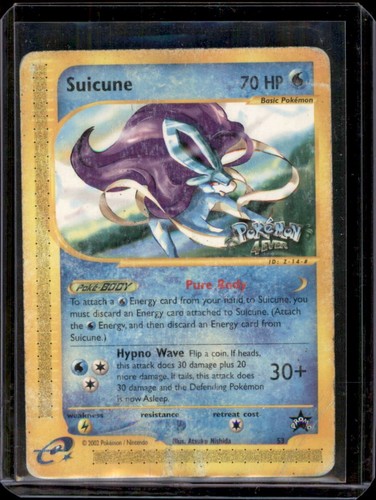 Suicune Nr. 53 WOTC schwarzer Stern Promo Pokémon-Karte - schwer gespielt - Bild 1 von 2