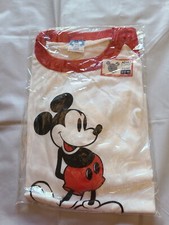 NWT Vintage Disney DISNEYLAND Mickey Mouse T Tee Shirt Size XL Raglan White Red