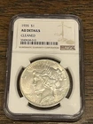 1935 P Peace Dollar Silver NGC AU Details Cleaned