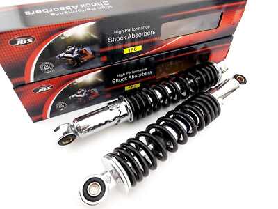 SUZUKI TS125/ER 320mm JBS BLACK/CHROME REAR SHOCK ABSORBERS EYE TO