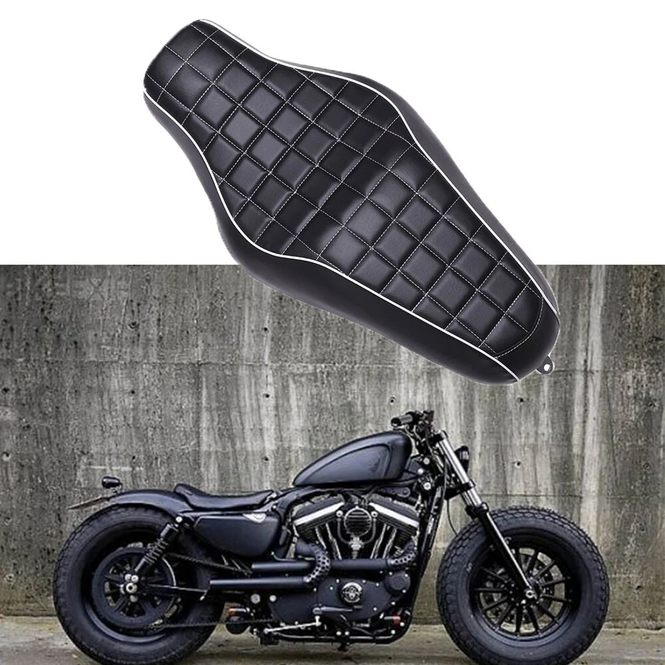Sillín de asiento de pasajero de conductor de motocicleta dos para Harley Sportster XL883 1200 Foto 4 de 4