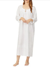 EILEEN WEST E5425007  WHITE  LONG SLEEVE COTTON LAWN NIGHTGOWN  XL