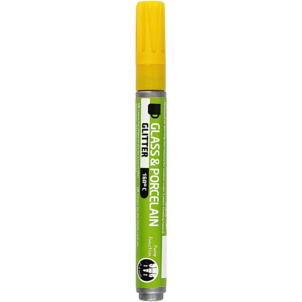 Creativ Company Glass & Porcelain Markers, Yellow, One Size